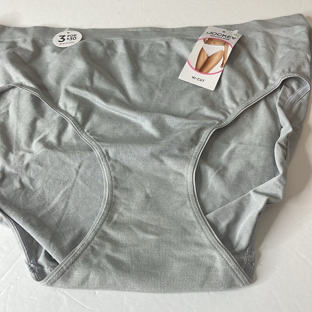 Jockey Smooth & Shine Hi-Cut Panties 3 Pairs Size XL / 8 - Picture 8 of 9